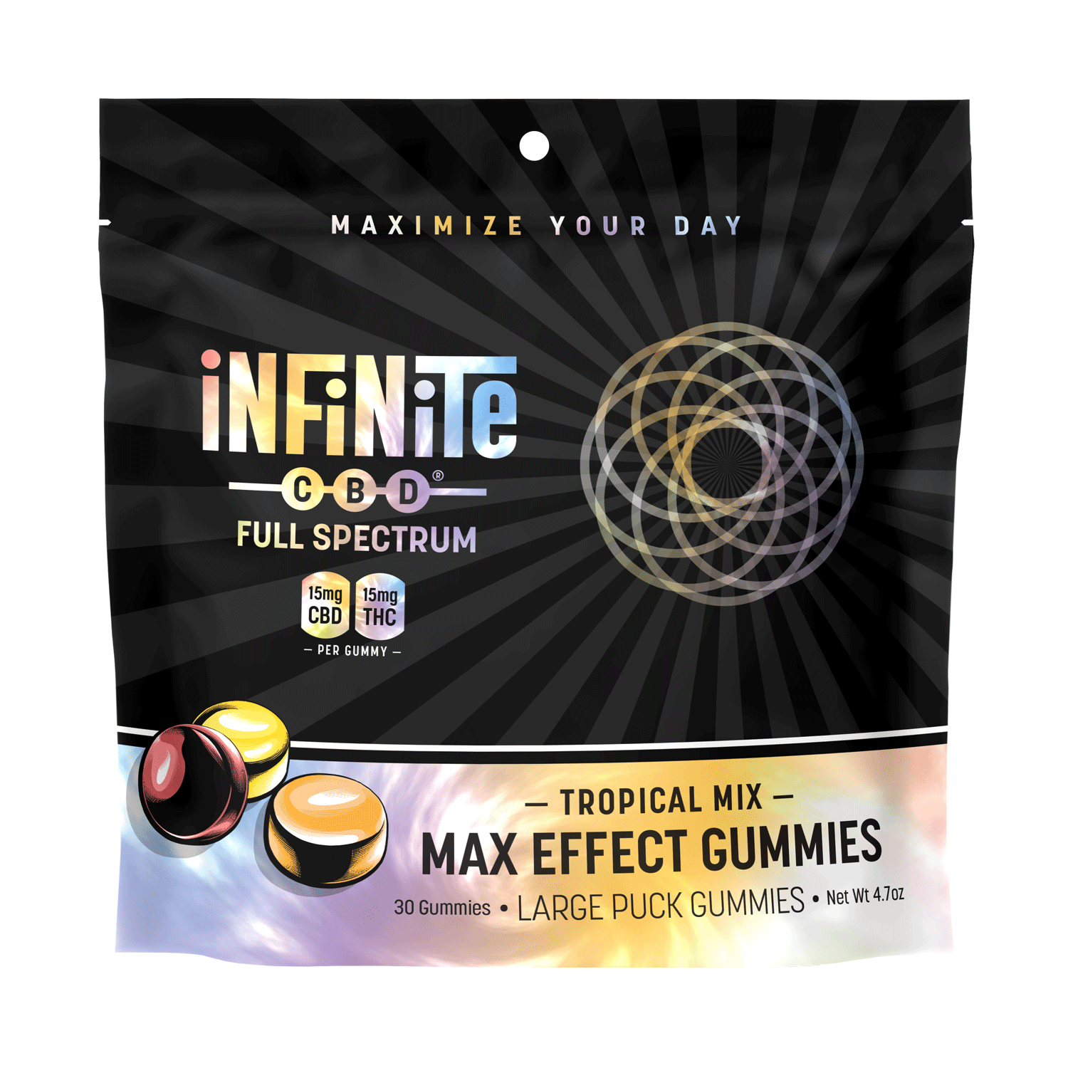 15mg Max Effect Pucks (CBD + D9 THC)